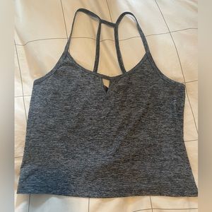 Women Beyond Yoga Blue Featherweight Spacedye Curve Cropped Tank Top - Size S